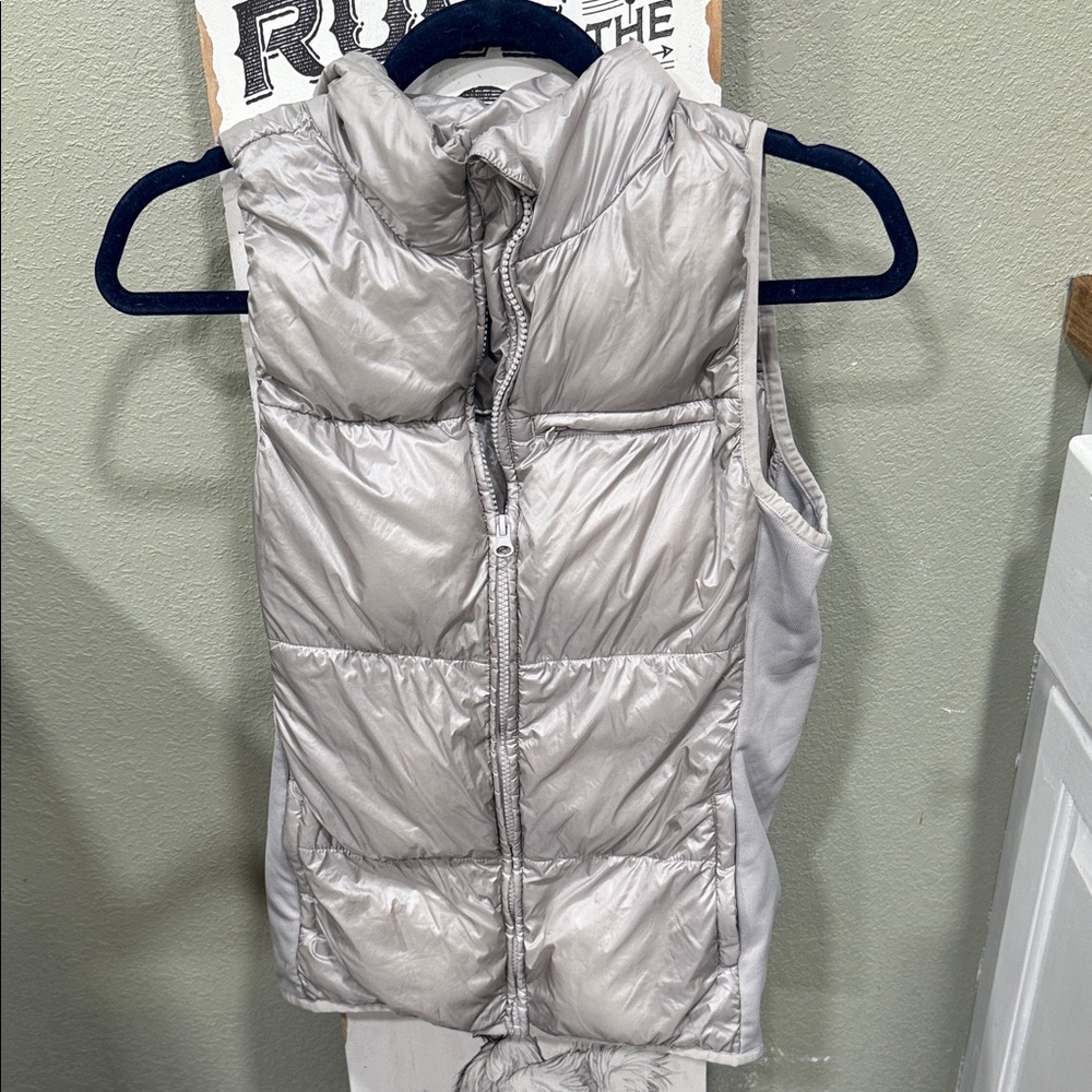 Fabletics Metallic Silver Puffer Jacket - image 1